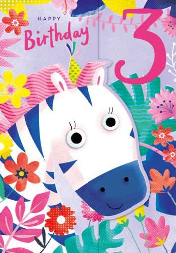 Picture of HAPPY 3RD BIRTHDAY ZEBRA